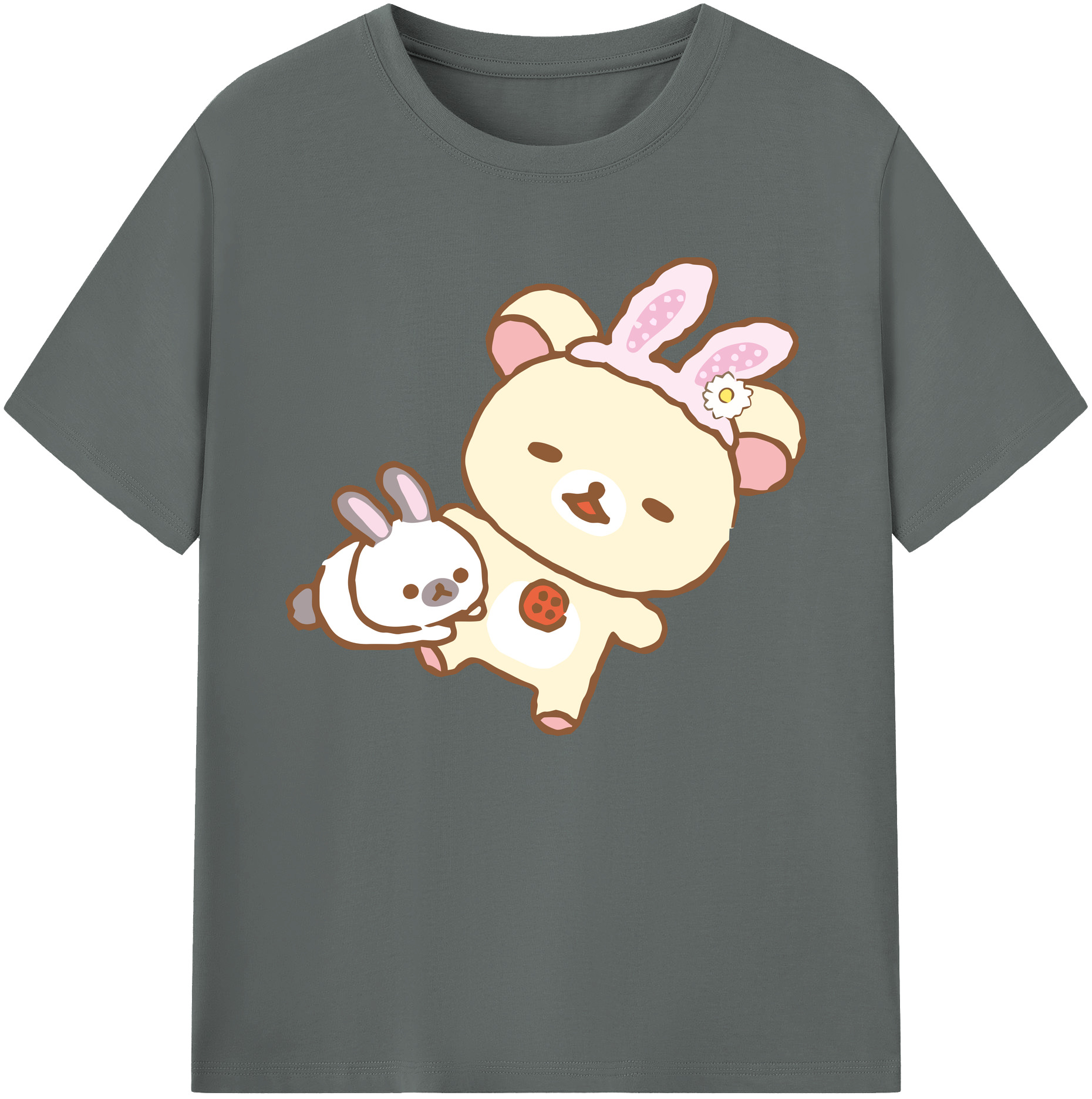 （画像用） リラックマ リラックマ キイロイトリ Rilakkuma Korilakkuma Kiiroitori 綿100％ メンズ半袖Tシャツ｜肌触りやわらか＆通気性